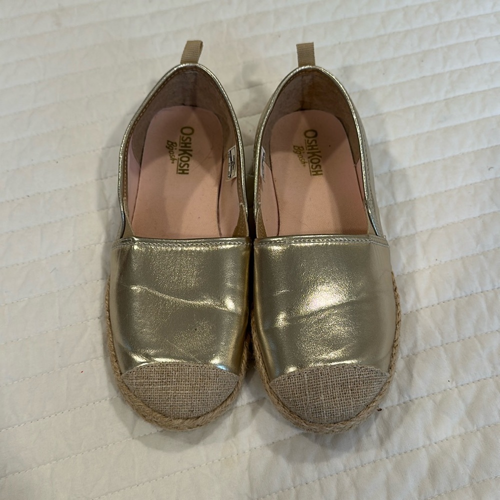 Girls’ Gold Slip On Espadrilles